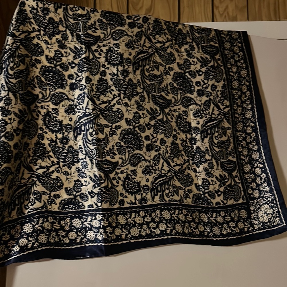 Ivory and blue scarf